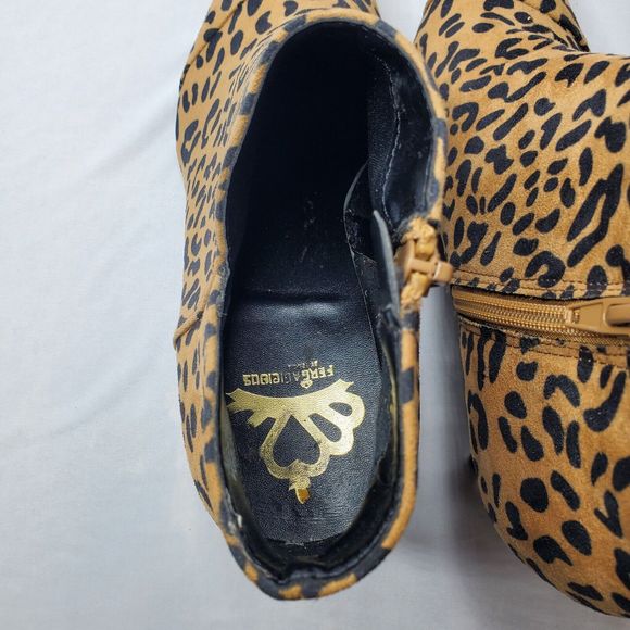 Fergalicious by Fergie Boots GOLDIE Cheetah Print Stiletto Heel Bootie Women 7.5 - Picture 6 of 13
